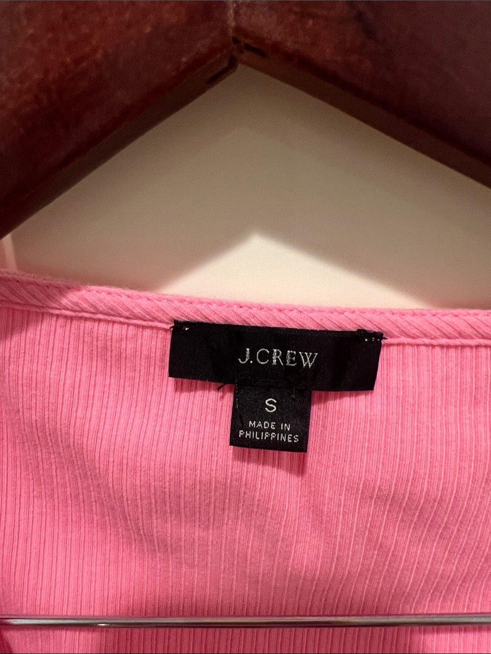 J. Crew Bright Pink Ruffle-Shoulder Ribbed Tank small - Picture 2 of 4